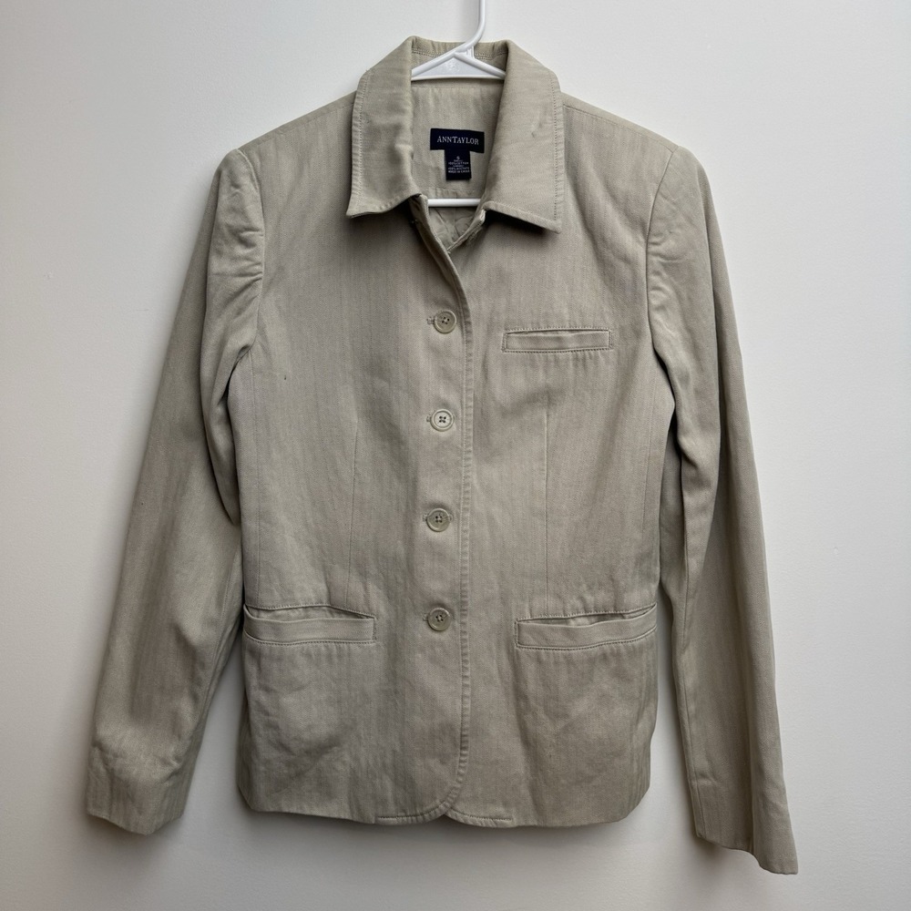 Ann Taylor‎ Blazer Women's Small Four Button Petite Professional Career Jacket